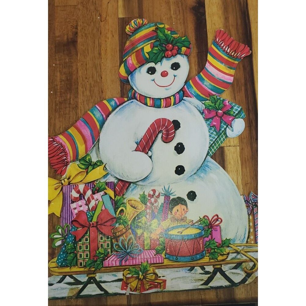 Santa Claus Christmas Tree‎ Ornament Cardboard Diecut Vintage NOS Doll  (CH357)